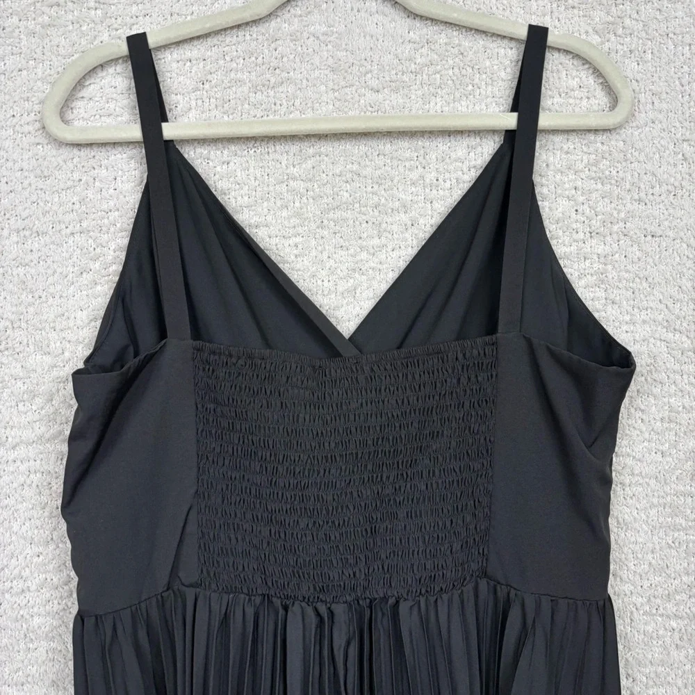 Grace Karin Dress Womens 2XL Black Sleeveless Wrap V-Neck A-Line Midi Fit Flared